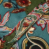 levne Etnický Vzor-Pánské Kašmírový vzor Etno Košile Dlouhý rukáv Vinobraní Módní Chladný ulice Denní Dovolená Jaro &amp; podzim Límeček Žlutá Armádní zelená Rubínově červená Trávová zelená