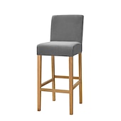 cheap Dining Chair Cover-Stretch Velvet Bar Stool Cover Burgundy Counter Height Pub Chair Slipcover for Dining Room Cafe Non Slip with Elastic BottomThick Soft Style