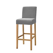 cheap Dining Chair Cover-Stretch Velvet Bar Stool Cover Burgundy Counter Height Pub Chair Slipcover for Dining Room Cafe Non Slip with Elastic BottomThick Soft Style