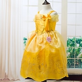 cheap Girl's Halloween Costumes-Book Week 2026 Girls' 3D Rose Solid Colored Dress Sleeveless Summer Fall Sports &amp; Outdoor Daily Princess Costume Kids 2-8 Years A Line Dress Tulle Dress Maxi Regular Fit