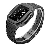 preiswerte Apple Watch-Armbänder-Gliederarmband Kompatibel mit Apple Watch Armband 40mm 41mm 44mm 45 mm mit Fall Herren Schmetterlingsschnalle Edelstahl Ersatzarmband für iwatch Series 9 8 7 6 5 4 SE