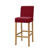cheap Dining Chair Cover-Stretch Velvet Bar Stool Cover Burgundy Counter Height Pub Chair Slipcover for Dining Room Cafe Non Slip with Elastic BottomThick Soft Style