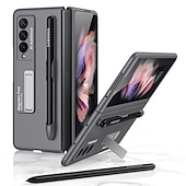 Χαμηλού Κόστους Samsung Θήκη-τηλέφωνο tok Για Samsung Galaxy Z Fold 3 Πίσω Κάλυμμα Προστατευτικό φακού κάμερας Σταντ ποδηλάτου με υποδοχή για στυλό Μονόχρωμο PC