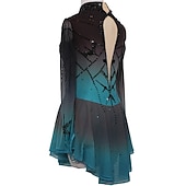 Недорогие Платья для фигурного катания-Платье для фигурного катания Жен. Девочки Катание на коньках Платья Инвентарь Черный / красный Черный / зеленый Черный / синий Пэчворк Асимметричный шов Сетка Спандекс Эластичность Соревнование