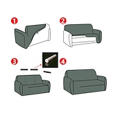 abordables Funda de sofá-Funda de sofá elástica de terciopelo elástico, para sofá seccional, sillón, sofá de dos plazas, burdeos, rojo, 4 o 3 plazas, en forma de L, color liso, suave y duradera