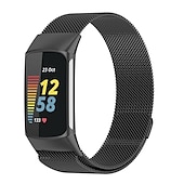billiga Fitbit klockband-Smart Watch-band Kompatibel med Fitbit Charge 5 Rostfritt stål Smart klocka Rem Elastisk Magnetlås Milanesisk loop Ersättning Armband