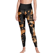 abordables Leggings y mallas de yoga-Mujer Pantalones de yoga Levantamiento de tope Control de barriga Alta cintura Entrenamiento de gimnasio Corriendo Aptitud física Calzas Cortas Mariposa Amarillo Rojo Azul Otoño Invierno Deportes