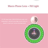 abordables Accessoires pour caméra de téléphone portable-Téléphone Caméra Lentille Objectif Macro 15X Lentille avec LED Adorable pour Samsung Galaxy iPhone