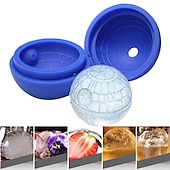 halpa Jää- ja jäätelövälineet-caketools wars death star silikoni pyöreä jääpala muottitarjotin aavikko pallo muotti tee itse työkalu jäätarjotin jäätelö kakkutyökalut
