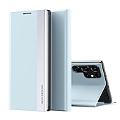 cheap Samsung Cases-Phone Case For Samsung Galaxy S24 S23 S22 S21 Ultra Plus A54 A34 A14 A72 A52 A42 Note 20 Ultra 10 Plus S25 Ultra Full Body Case with Stand Holder Flip Dustproof Solid Colored PC PU Leather