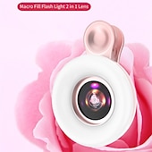 abordables Accessoires pour caméra de téléphone portable-Téléphone Caméra Lentille Objectif Macro 15X Lentille avec LED Adorable pour Samsung Galaxy iPhone