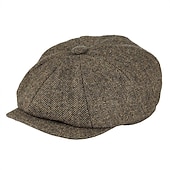 cheap Accessories and More-The Great Gatsby Gangster Retro Vintage Roaring 20s 1920s Beret Hat Men&#039;s All Costume Hat Vintage Cosplay Event / Party Festival Hat New Year