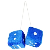 cheap Car Pendants &amp; Ornaments-1Pair Car Pendant Interior Hanging Rearview Mirrors Short Plush Fuzzy Dice 2.75inc Plush Car Decorative Hanging Mirror Fuzzy Dice Lucky Hanging Accessories
