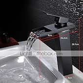 economico Classici-rubinetto da bagno con maniglia singola, rubinetti per vasca da bagno monoforo in bronzo lucidato a olio/cascata/centrale, rubinetto per lavabo in ottone con acqua calda e fredda