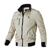 preiswerte Herrenjacken &amp; Herrenmäntel-Herren Bomberjacke Jacke Sport Jacke Outdoor Sport Windundurchlässig Warm Winter Einfarbig Militär Taktisch Ständer Standard Schwarz Armeegrün Rote Blau Khaki Jacken