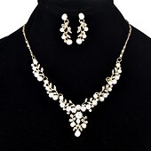 cheap Accessories and More-Hoop Earrings Two-piece Suit Imitation Pearl Alloy 1 Necklace Earrings Women's Stylish Elegant Fashion Cute Lovely Geometrical Precious Geometric Jewelry Set For School Gift Daily