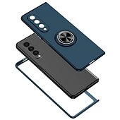 cheap Samsung Cases-Phone Case For Samsung Galaxy Z Fold 6 Z Fold 5 Z Fold 4 Z Fold 3 Z Fold 2 Z Fold Full Body Case Flip Ring Holder Dustproof Solid Colored TPU