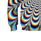 お買い得  男の子の3Dビジョンと幾何学-キッズボーイズパーカー 長袖 レインボー 3Dプリント 錯覚 ドローストリング デイリー アウトドア アクティブ ベーシック 4～12歳 / 秋 / 冬 / 春