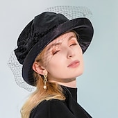 abordables Chapeaux de Fête-Fascinateurs de velours élégants de mode / chapeaux avec nœud papillon / nœud papillon en satin / tulle 1pc occasion spéciale / fête / soirée / dames jour casque