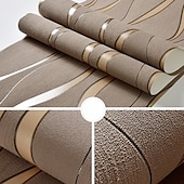 cheap Geometric &amp; Stripes Wallpaper-Solid Color Strip Wallpaper Wall Covering Brick Flocking Non Woven Home Décor for Living Room Bedroom Background 1000x53cm/393.7&#039;&#039;x20.87&#039;&#039;