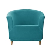 cheap Armchair Cover &amp; Armless Chair Cover-Velvet Club Chair Barrel Chair Slipcover Burgundy Stretch Armchair Covers 1-Piece Club Tub Chair Covers Sofa Cover Couch Furniture Protector Cover Plush Spandex Couch Covers for Living Room