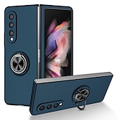 cheap Samsung Cases-Phone Case For Samsung Galaxy Z Fold 6 Z Fold 5 Z Fold 4 Z Fold 3 Z Fold 2 Z Fold Full Body Case Flip Ring Holder Dustproof Solid Colored TPU