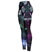 abordables Leggings y mallas de yoga-Mujer Pantalones de yoga Levantamiento de tope Control de barriga Alta cintura Entrenamiento de gimnasio Corriendo Aptitud física Calzas Cortas Mariposa Azul Marino Oscuro Morado Otoño Invierno
