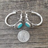 preiswerte Trendiger Schmuck-lange rui heißer verkauf an n mode retro türkis ohrringe boho stil ovale ohrringe