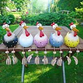 cheap Garden Sculptures&amp;Statues-Chicken Garden Decor Statues Sculptures Decoration Home Animal Funny Resin Figurines Garden Plug Pottery Figure Ornaments
