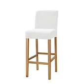 cheap Dining Chair Cover-Stretch Velvet Bar Stool Cover Burgundy Counter Height Pub Chair Slipcover for Dining Room Cafe Non Slip with Elastic BottomThick Soft Style