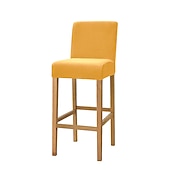 cheap Dining Chair Cover-Stretch Velvet Bar Stool Cover Burgundy Counter Height Pub Chair Slipcover for Dining Room Cafe Non Slip with Elastic BottomThick Soft Style