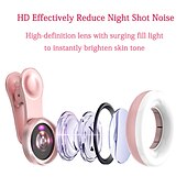 abordables Accessoires pour caméra de téléphone portable-Téléphone Caméra Lentille Objectif Macro 15X Lentille avec LED Adorable pour Samsung Galaxy iPhone