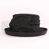 abordables Chapeaux de Fête-Fascinateurs de velours élégants de mode / chapeaux avec nœud papillon / nœud papillon en satin / tulle 1pc occasion spéciale / fête / soirée / dames jour casque