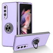 cheap Samsung Cases-Phone Case For Samsung Galaxy Z Fold 6 Z Fold 5 Z Fold 4 Z Fold 3 Z Fold 2 Z Fold Full Body Case Flip Ring Holder Dustproof Solid Colored TPU