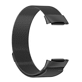 billiga Fitbit klockband-Smart Watch-band Kompatibel med Fitbit Charge 5 Rostfritt stål Smart klocka Rem Elastisk Magnetlås Milanesisk loop Ersättning Armband