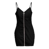 cheap Bodycon Club Dresses-Women&#039;s Mini Dress Sheath Dress Stylish Sexy Modern Outdoor Party Holiday Regular Fit Pure Color Sleeveless Spaghetti Strap Black White Red Blue Summer Spring
