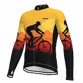 economico Maglie da uomo-Per uomo Maglia da ciclismo Manica lunga Bicicletta Maglietta / Maglia Superiore con 3 tasche posteriori Ciclismo da montagna Cicismo su strada Traspirante Asciugatura rapida Traspirazione umidit
