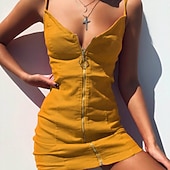 cheap Plain Dress-Women's Mini Dress Sheath Dress Stylish Sexy Modern Outdoor Club Party Regular Fit Pure Color Sleeveless Spaghetti Strap Black White Red Summer Spring