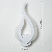 abordables Apliques de pared LED-Lightinthebox Lámparas de pared LED de 1 luz de 31 cm, apliques de pared con diseño en forma de fuego, tiendas/cafeterías de estilo minimalista moderno, aplique de acrílico genérico 10w ip44