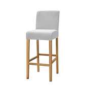 cheap Dining Chair Cover-Stretch Velvet Bar Stool Cover Burgundy Counter Height Pub Chair Slipcover for Dining Room Cafe Non Slip with Elastic BottomThick Soft Style