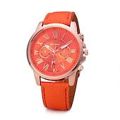 halpa Kvartsikellot-Geneve Naisten Kvartsikellot Ulkoilu Arkikello Rannekello Analoginen VEDENPITÄVÄ Nahkahihna Katsella