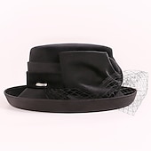 abordables Chapeaux de Fête-Fascinateurs de velours élégants de mode / chapeaux avec nœud papillon / nœud papillon en satin / tulle 1pc occasion spéciale / fête / soirée / dames jour casque