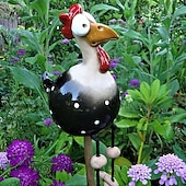 cheap Garden Sculptures&amp;Statues-Chicken Garden Decor Statues Sculptures Decoration Home Animal Funny Resin Figurines Garden Plug Pottery Figure Ornaments