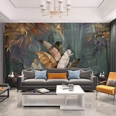 cheap Wallpaper-Mural Wallpaper Wall Sticker Covering Print Peel and Stick Removable Tropical Palm Leaf Canvas Home Décor