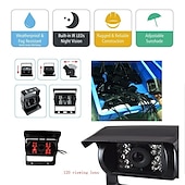 זול מצלמת מראה אחורית לרכב-718D 7 אִינְטשׁ TFT-LCD 600TVL 480 קווי טלוויזיה CCD חוטי 120 מעלות 7 אִינְטשׁ ערכת תצוגה אחורית לרכב עמיד במים / ראיית לילה / התאמת בהירות ל אוטובוס / משאית