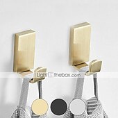 cheap Robe Hooks-2pcs Wall Hooks for Coats,Stainless Steel Robe Hooks,Wall Mounted Coat Hooks For Bathroom,Bedroom,Kitchen(Brushed Nickel/Brushed Golden/Black)