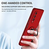 cheap Samsung Cases-Phone Case For Samsung Galaxy Z Fold 6 Z Fold 5 Z Fold 4 Z Fold 3 Z Fold 2 Z Fold Full Body Case Flip Ring Holder Dustproof Solid Colored TPU