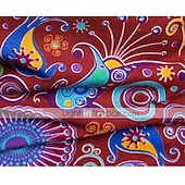 ieftine Model etnic-Bărbați Imprimeu Paisley Tribal Cămașă Cămașă Boho Camașă cu nasturi Manșon Lung Epocă Modă Șic Stradă Zilnic Plajă Concediu Primavara vara Toamna iarna Guler Pătrat Imprimeu Galben Roșu-aprins