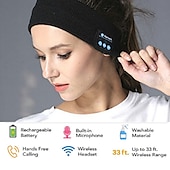 お買い得  イヤホン-スリープヘッドフォンワイヤレスBluetoothステレオスポーツヘッドバンドヘッドフォンランニングイヤフォンスリープヘッドセットスポーツ用スリープミュージックヘッドバンド、超薄型HDステレオスピーカー付き