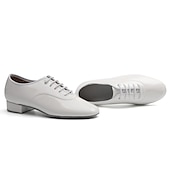 baratos Sapatos de Dança para Homem-sapatos de dança de salão masculinos em couro envernizado preto – design com cadarço e sola de camurça para um desempenho suave